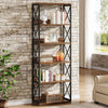 5-Tier Industrial Bookshelf, 70-Inch Tall Etagere Bookcase with Open Shelves