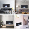 Bio Ethanol Fireplace Glass Fire Burner Inset/Wall Mounted Heater Indoor Black