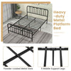 King Size Rustic Metal Bed Frame Mattress Foundation w/Metal Slats Support
