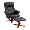 Recliner Chair with Footstool & Adjustable Backrest Upholstered Armchair, Black