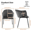 2pcs Grey Velvet Upholstered Dining Chairs Accent Chair Lounge Office Metal legs