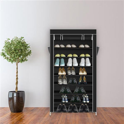 10 TIER SHOES CABINET STORAGE ORGANISER DUSTPROOF 45 PAIRS SHOE RACK STAND HOLDS