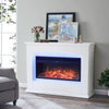 2kW Electric Fireplace LED Log Fire Flame White Surround Stand Heater Set 34''