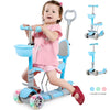 5-in-1 Kid Scooter Child Kick Flashing LED Light 3 Wheels Standing Sitting Gift