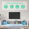 TV Stand Cabinet Freestanding Entertainment Unit with LED Lights & Glass Shelves