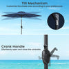 Large Table Umbrella w/ Push Button Tilt & Crank Handle-Navy