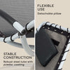 Garden Recliner Chair Swing Sun Lounger Retractable Outdoor Home Furniture Black