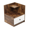 Retro Bedside Table Drawer Cabinet Bedroom Furniture Storage Shelf UK