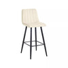 Set of 2 Velvet Chairs High Back Bar Stools Footrest Backrest Metal Legs Pub