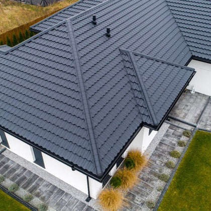 5pcs 2.3sqm Galvanized Metal Tile Effect Roof Sheets Asphalt Roofing Shingles