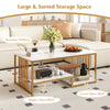 Rectangular 2-Tier Center Table with Open Storage Shelf-White