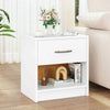 Bedroom Modern End Table Compact Nightstand w/Storage Shelf-White