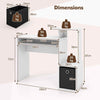 Modern Workstation Study Table Compact Home Office Desk-White