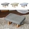 Living Room Shoe Changing Stool Linen Upholstered Rectangle Small Low Footstool