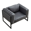 Single/Double/Triple Sofa Armchair Faux Leather Cushion Seat Metal Frame Armrest
