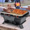 Japanese Tabletop Camping BBQ Grill with Grill Grate Lifter-Black