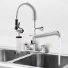 VEVOR Commercial Kitchen Pre-Rinse Faucet Spray Tap Arm Twin Pedestal 21" Height