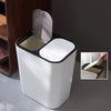 Twin Double Bin Recycling Waste Trash Can Dust Rubbish Separator with Press Lid