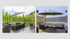 3(m) Offset Parasol Cantilever Hanging Umbrella 360° Rotation w/ Base Dark Grey