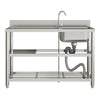 Stainless Steel Single Bowl Catering Sinks Commercial Home Kitchen LHD Platform