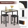 3Pcs Pub Counter-Height Dining Table Set Modern Furniture Set Coffee