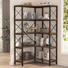 Tribesigns 5-Shelf Corner Bookshelf, Large Modern Corner Bookcase, Rustic Brown