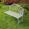 Grey Garden Bench Metal 2 Seater Patio Chair Outdoor Seating Ornate Design