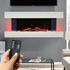 50 inch 7 LED Flame Fireplace Suite Surround Frame Electric Fire Wall Mount