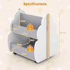 Double-sided Bookcase Toy Storage Shelf Book Rack Kids Wooden Bookshelf Toddler