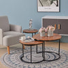 Round Nesting Coffee Tables Set of 3 Stacking End Side Tables for Living Room UK