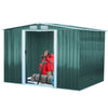 Backyard Storage Shed 10 x 8ft Tool House &Free Base Apex Roof Garden Shed Green