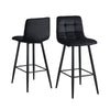2X Velvet Bar Stools Black Breakfast Pub Chair Kitchen Modern 65 cm Seat High