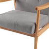 Scandinavian Wooden Frame Armchair Fabric Upholstered Button Chair Fireside Sofa