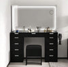 Vanity Dressing Table 11 Drawers Makeup Desk Chair Set with LED Mirror Stool
