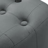 Square Footstool Toddler Stool Padded Chair Pouffe Buttoned Seat Wooden 4 Legs