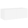 TV Wall Cabinet with LED Lights White 80x35x31 cm