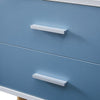 Blue Bedside Table 2 Drawers Modern Nightstand Cabinet Wood Legs Side Table