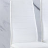 Modern Set of 4 Faux Leather Dining Chair Padded Seat Kitchen Dinning Room White