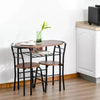 Kitchen Small Table and 2 Chairs Rustic Metal Compact Breakfast Dining Bar Set