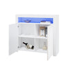 High Gloss 2 Doors Matt Body Sideboard Cupboard Kitchen Buffet Cabinet with LED