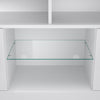 High Gloss 2 Door TV Unit Cabinet 135cm White TV Stand Sideboard Entertainment