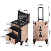 Rolling 4 in 1 Makeup Trolley Beauty Trolley Case w/Drawers Hairdressing Case
