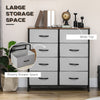 8 Drawer Fabric Chest of Drawers w/ Wooden Top for Hallway Grey