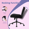 Ergonomic Armless Desk Chair with Wheels, Height Adjustable Fabric Padded Seat