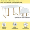 Dining Table 140cm Rectangular Marble Effects MDF Kitchen Table Gold Metal Legs