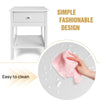 White Bedside Table Wooden Nightstand Cabinet Storage Unit with Shelf & Drawer