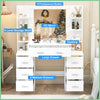 Large Makeup Table with LED Lights Mirror and 7 Drawers & Shelves Dresser Desk