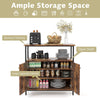 2-Door Buffet Sideboard Storage Cabinet Industrial Style Cabinet w/ Open Shelf