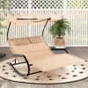 Outdoor 2-Person Double Rocking Chaise Lounge Swing Hammock Bed w/Canopy Pillows