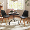 Outdoor Table Round Bistro Table w/ Umbrella Hole Black